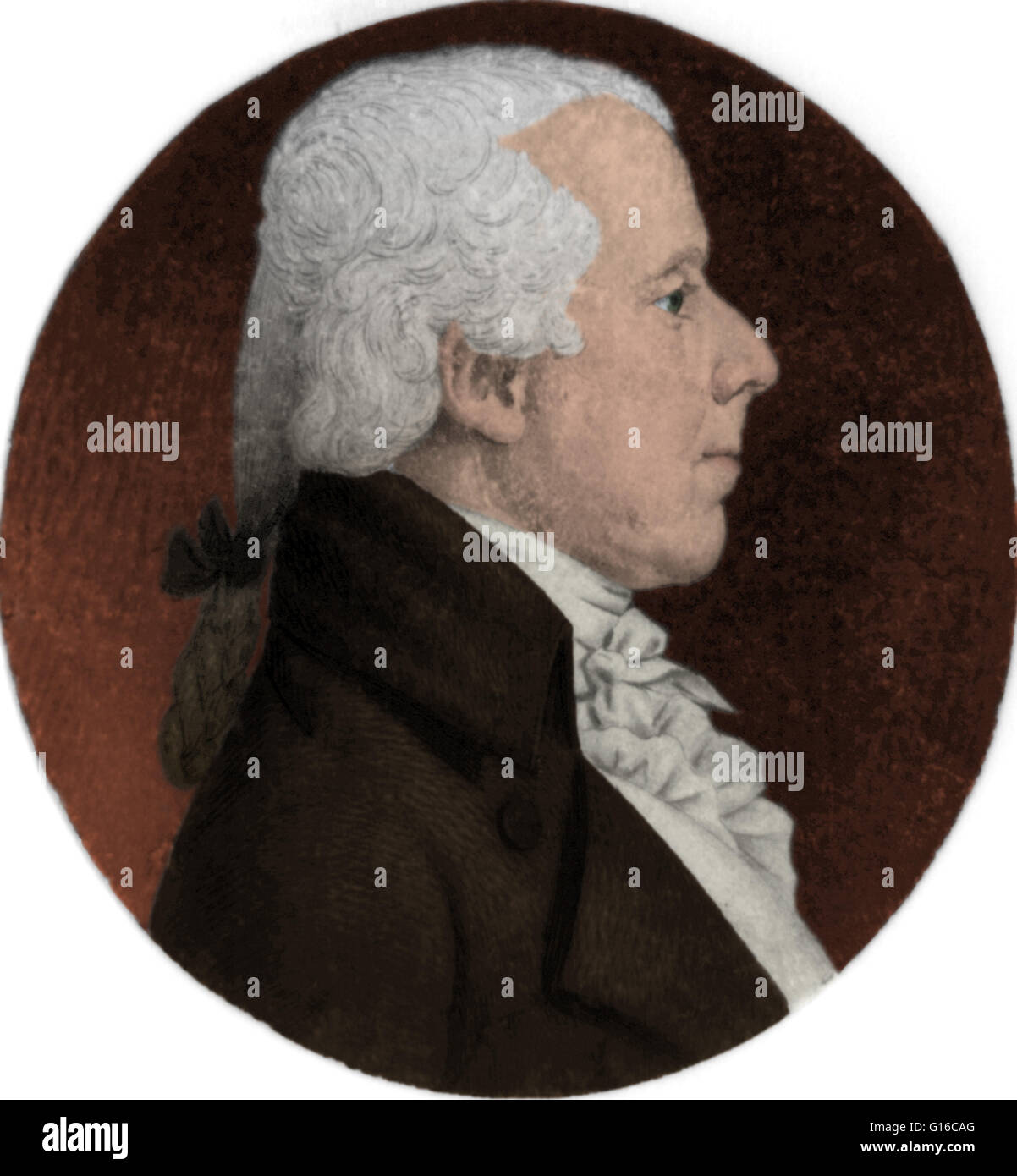 Portrait de Rush par Charles Saint-Mémin, 1802. Benjamin Rush (4 janvier 1746 - 19 avril 1813) a été un des pères fondateurs des États-Unis. Il était un médecin, écrivain, éducateur, et humanitaire. Il a signé la Déclaration d'indépendance, ont assisté à la Con Banque D'Images