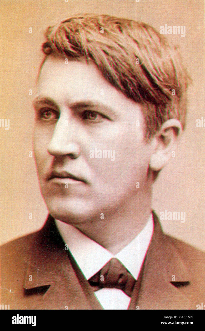 Thomas Alva Edison (11 février 1847 - 18 octobre 1931) était un inventeur américain et homme d'affaires. Il a développé de nombreux dispositifs qui a grandement influencé la vie à travers le monde, y compris le phonographe, l'appareil photo, et une longue pratique, Banque D'Images