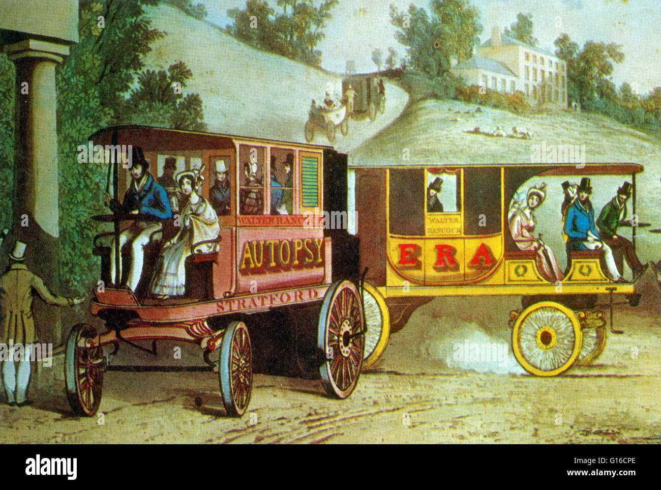 Walter Hancock (Juin 16, 1799 - Mai 14, 1852) était un inventeur anglais de la période victorienne, connu pour ses véhicules routiers à vapeur Hancock a été l'un des pionniers qui ont conduit l'entraîneur à la vapeur à un haut niveau de développement. Il a construit plusieurs des Banque D'Images