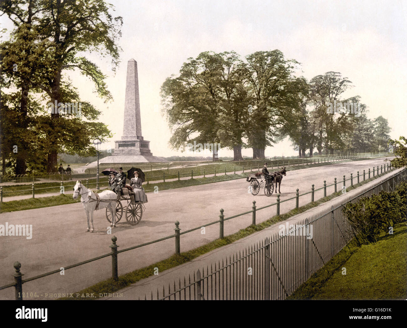 Le Parc Phoenix photographié par le Detroit Publishing Company vers 1890-1900. Phoenix Park est un parc urbain à Dublin, Irlande. Il est l'un des plus grands parcs de la ville fortifiée d'Europe. Après les Normands conquirent Dublin et son arrière-pays au 12ème siècle, Banque D'Images