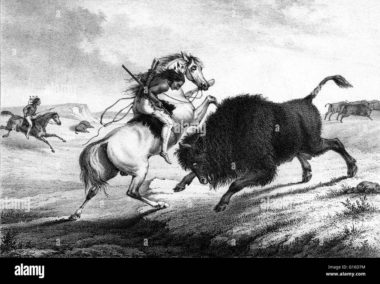 Chasse au bison indien Banque de photographies et d’images à haute ...