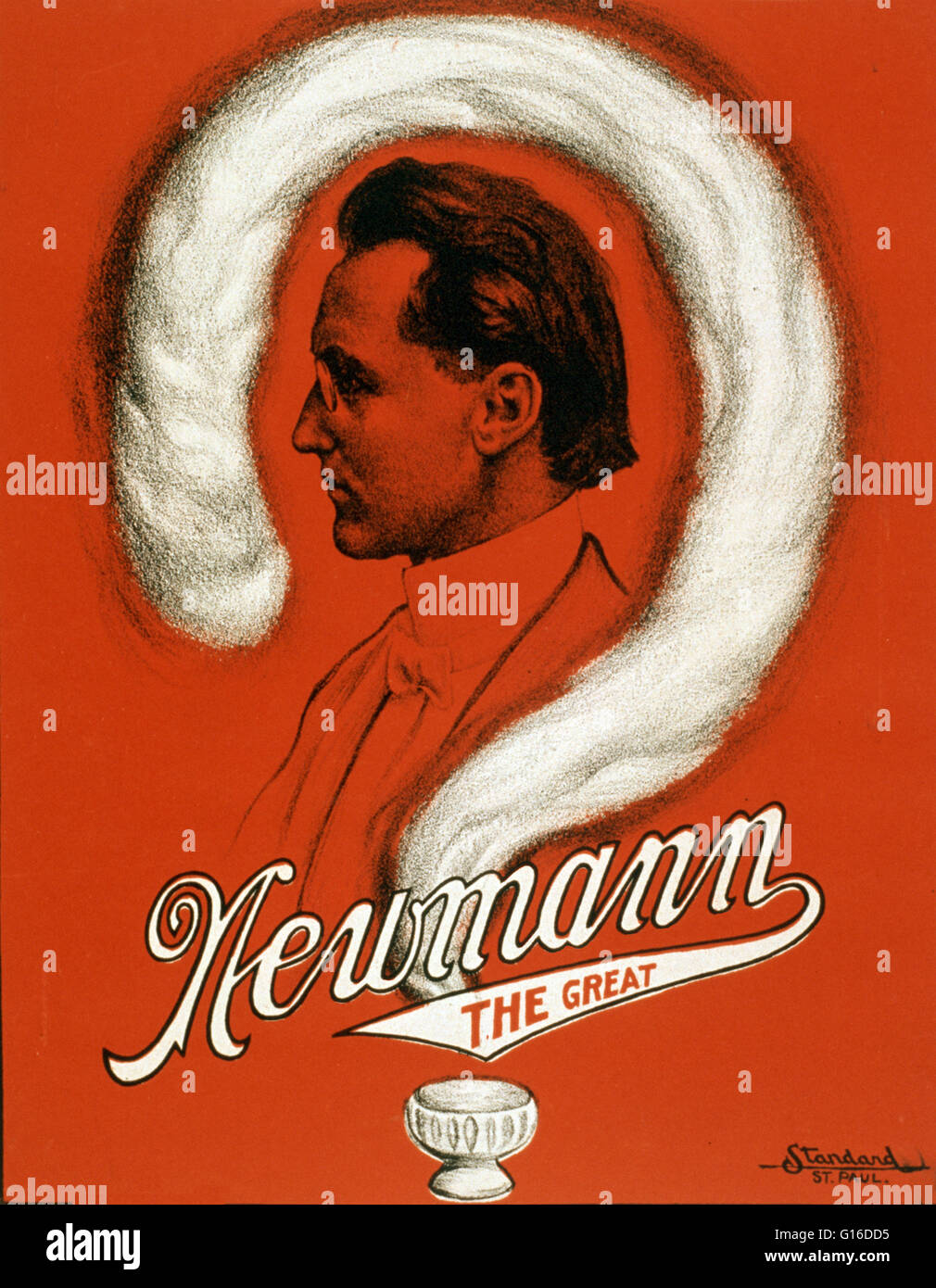 Intitulé : 'Newmann Le Grand' affiche lithographie, 1929. Charles Andrew George Newmann (Novembre 28, 1880 - décembre 29, 1952) était un pionnier et hypnotiseur mentaliste. Il est né au cours de l'ère des pionniers lors de soulèvements indiens, les vols de banques et le hig Banque D'Images