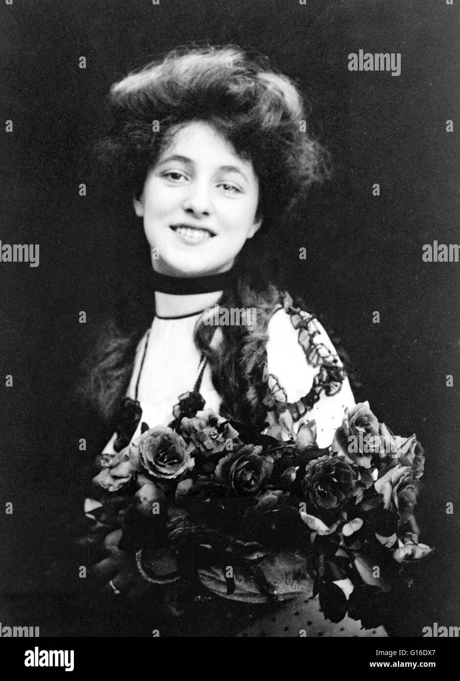 Florence Evelyn Nesbit (Décembre 25, 1884 - janvier 17, 1967) était une fille populaire américain chorus et les modèle. Au début du xxe siècle, la figure et le visage d'Evelyn Nesbit était partout, apparaissant dans les journaux à grand tirage et le ma Banque D'Images