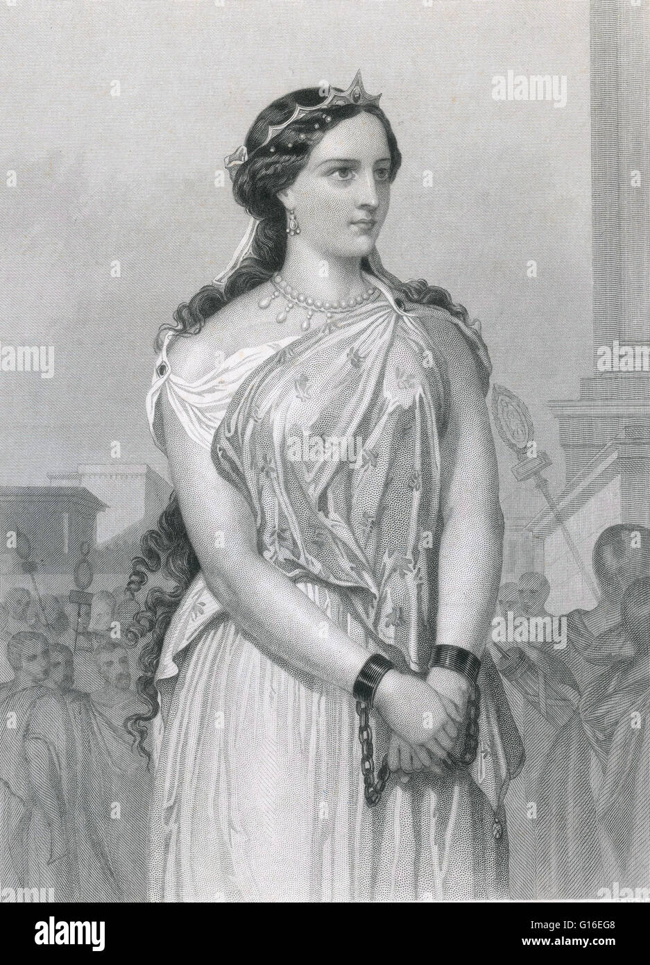 Zenobia (240 - 275) était un 3ème siècle Reine de l'Empire Palmyrene en Syrie, qui a dirigé une célèbre révolte contre l'Empire romain. L'huitième épouse du roi Septimius Odaenathus, Zenobia devint reine de l'Empire Palmyrene Odaenathus suivantes' mort en 267. Banque D'Images