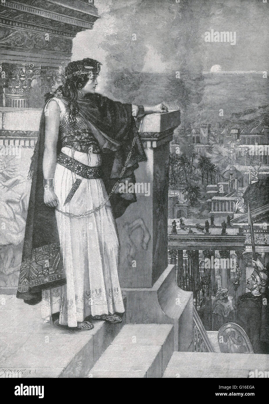 Zenobia (240 - 275) était un 3ème siècle Reine de l'Empire Palmyrene en Syrie, qui a dirigé une célèbre révolte contre l'Empire romain. L'huitième épouse du roi Septimius Odaenathus, Zenobia devint reine de l'Empire Palmyrene Odaenathus suivantes' mort en 267. Banque D'Images