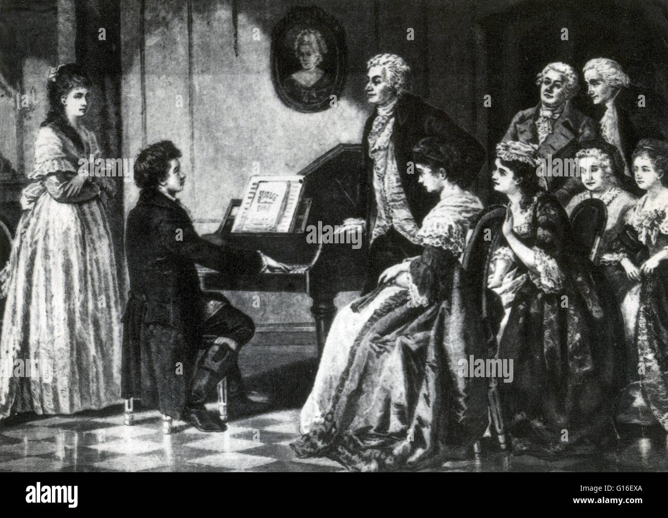 17 ans pour jouer Beethoven Mozart. Ludwig van Beethoven (baptisé le 17 décembre 1770 - 26 mars 1827) était un compositeur et pianiste. Un rôle capital dans la transition entre les périodes classique et romantique dans l'art occidental de la musique, il reste l'un Banque D'Images