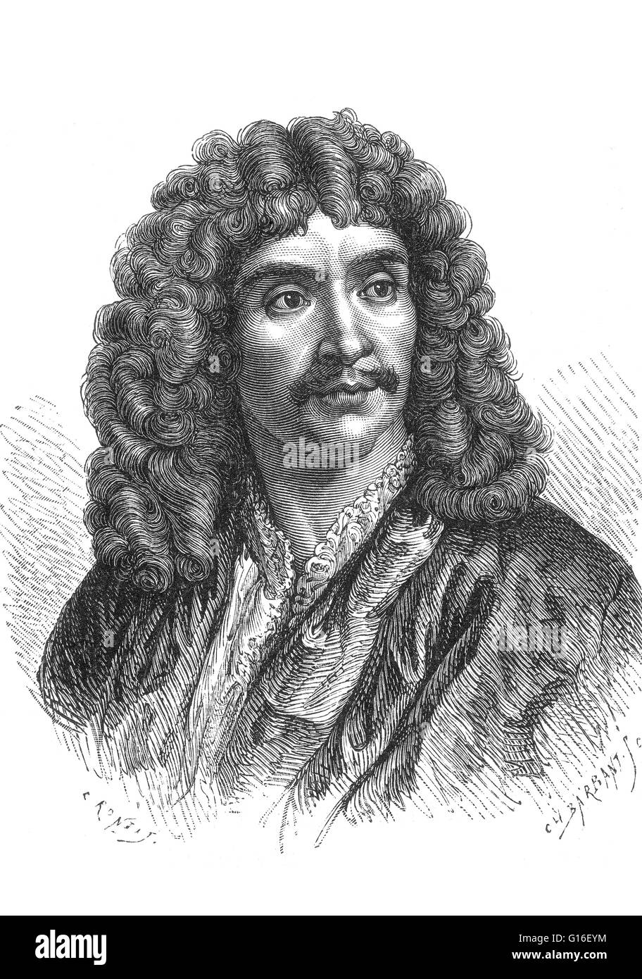 Jean-Baptiste Poquelin, connu sous le nom de Molière (janvier 15,1622 - Février 17,1673) était un acteur et dramaturge français qui est considéré comme l'un des plus grands maîtres de la comédie dans la littérature occidentale. Né dans une famille prospère et avoir st Banque D'Images