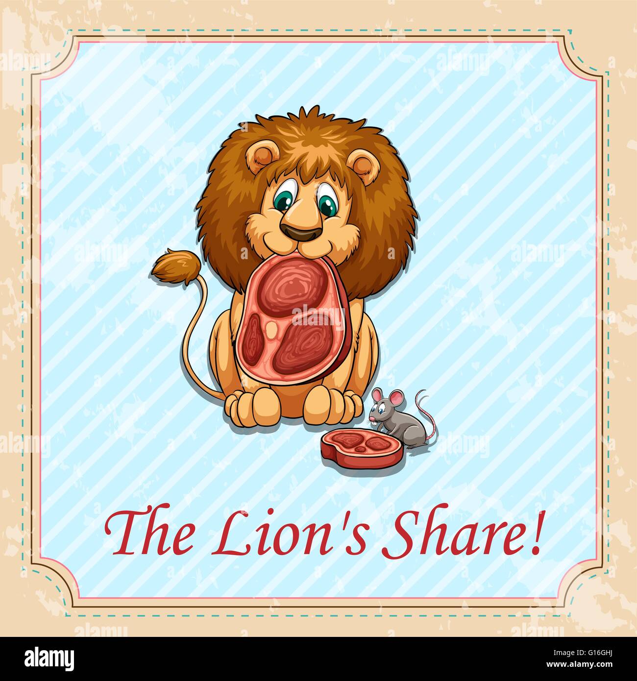 La part du lion dans l'illustration d'idiome Illustration de Vecteur