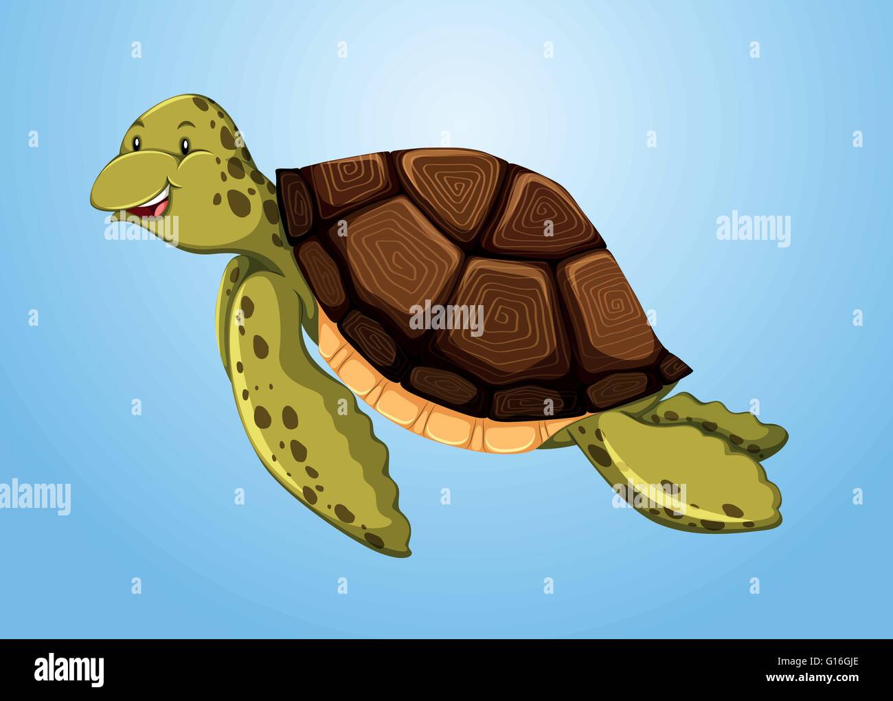 Une tortue dans l'illustration de l'océan Illustration de Vecteur