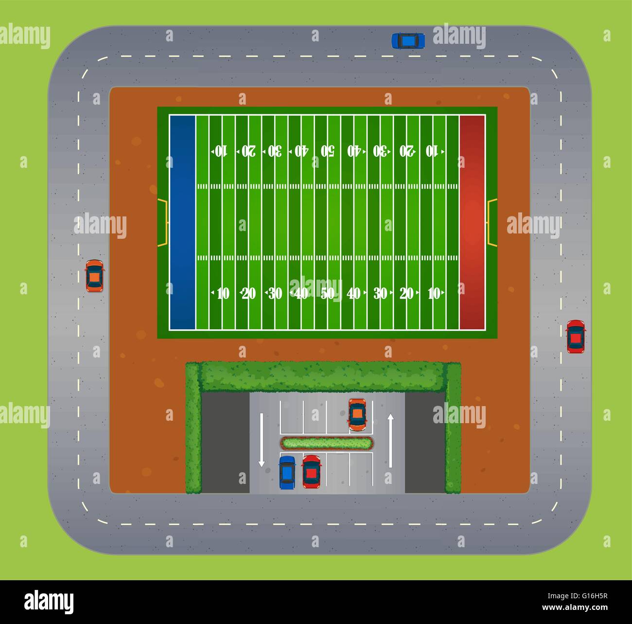 Vue de dessus de l'illustration de la route Illustration de Vecteur