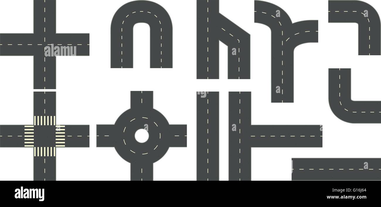 Routes et rues dans de nombreux différents coins Illustration de Vecteur