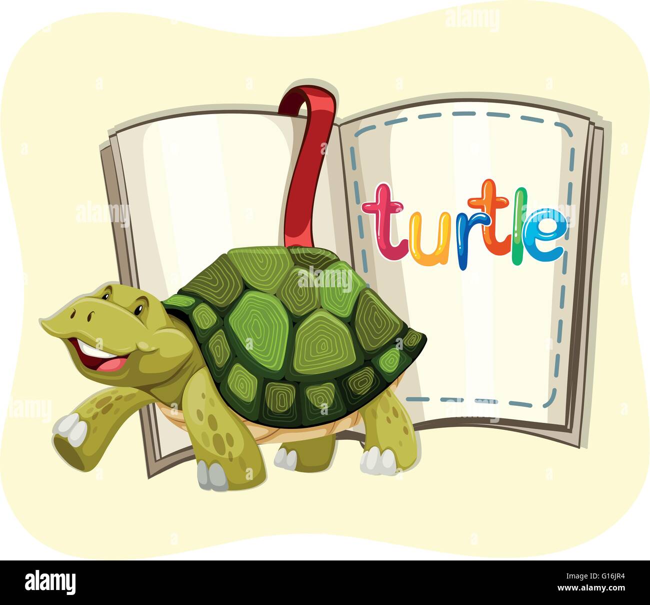La marche de la tortue et une illustration de livre Illustration de Vecteur