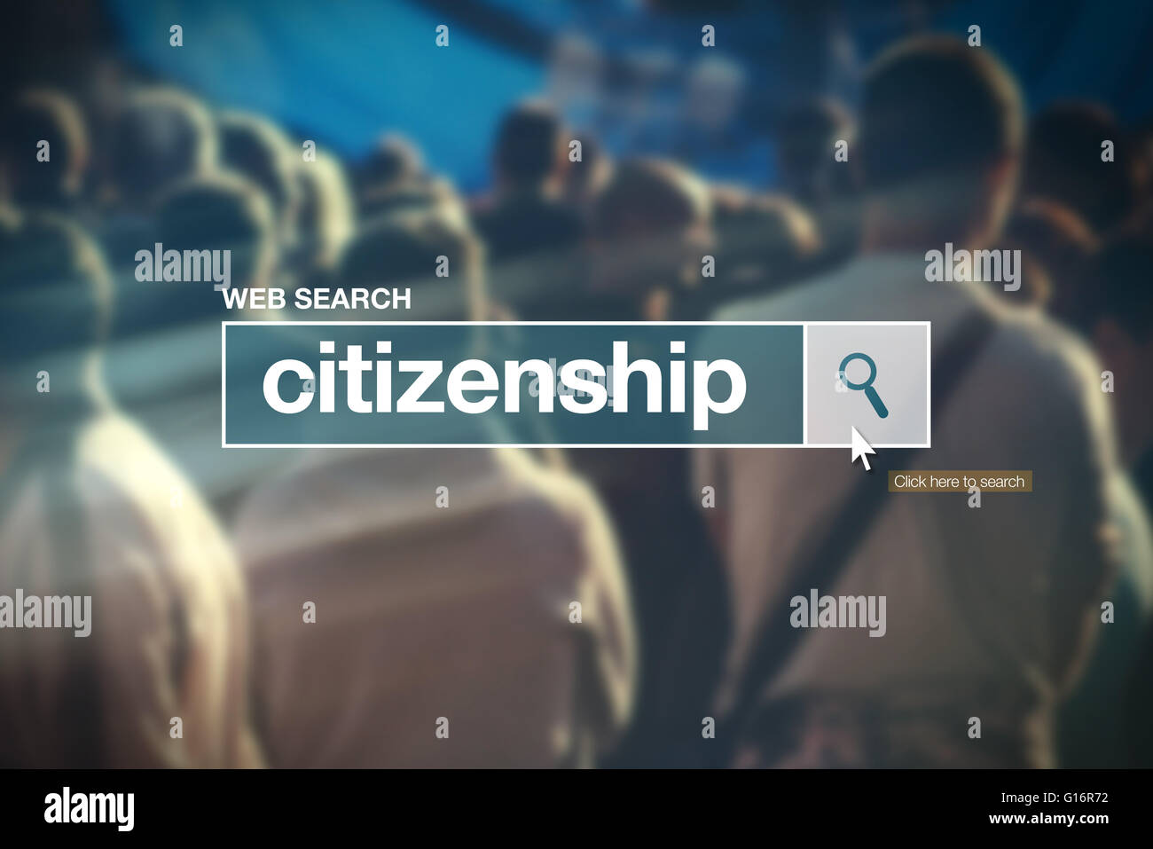 Citoyenneté - barre de recherche web sur internet Glossaire Terme Banque D'Images