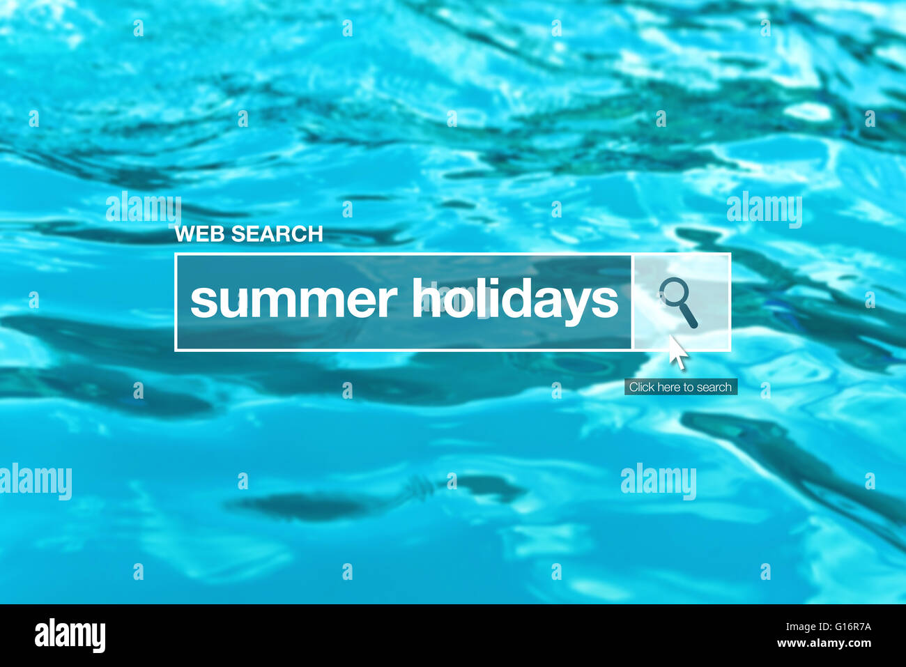 Vacances d'été - barre de recherche web sur internet Glossaire Terme Banque D'Images
