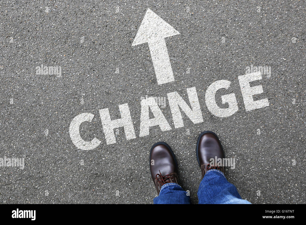 Changer l'évolution du travail des changements de la vie d'emploi vision concept Banque D'Images