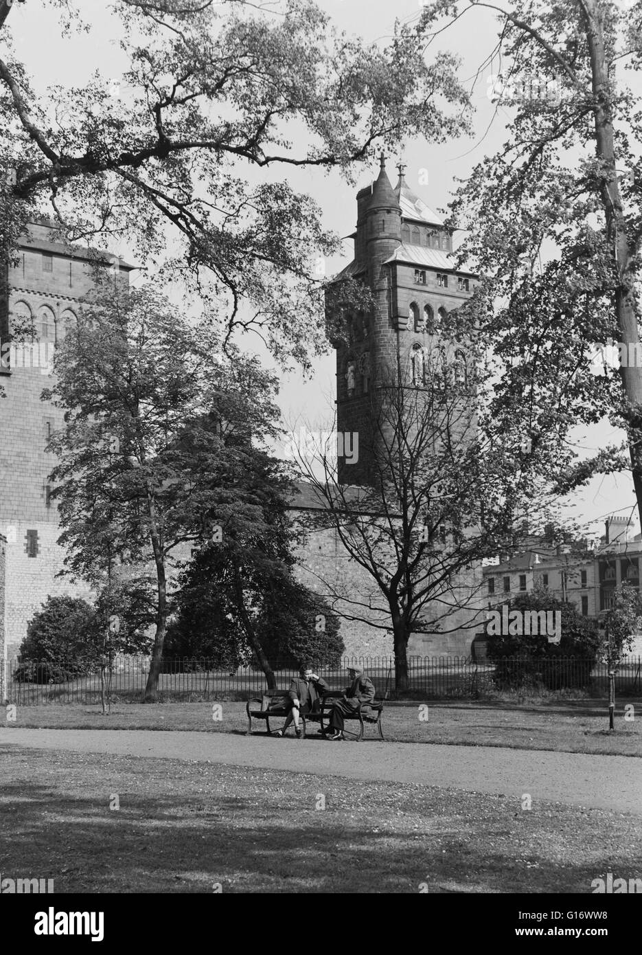 Le Château de Cardiff de Bute Park, 1961 Banque D'Images
