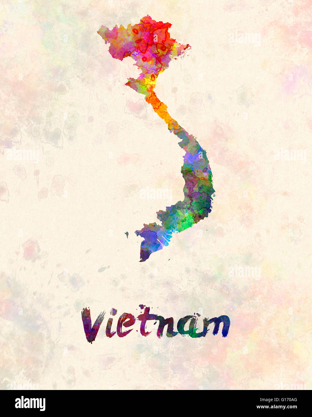 Le Vietnam à l'aquarelle Banque D'Images
