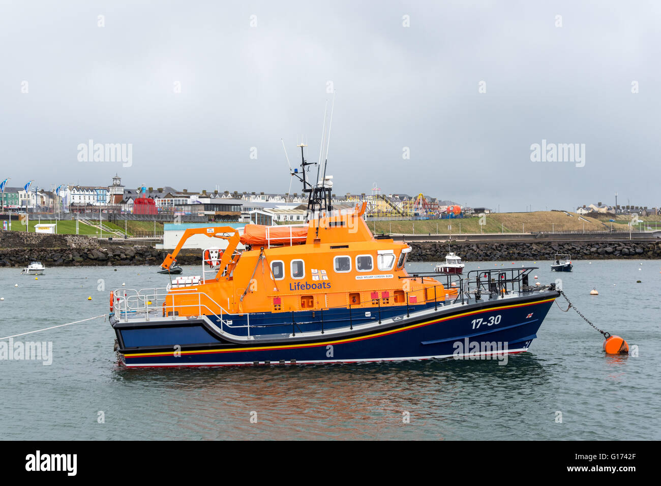 RNLB William Gordon Burr, le sauvetage de l'Irlande du Nord Portrush. Vu dans le port de Portrush. Banque D'Images