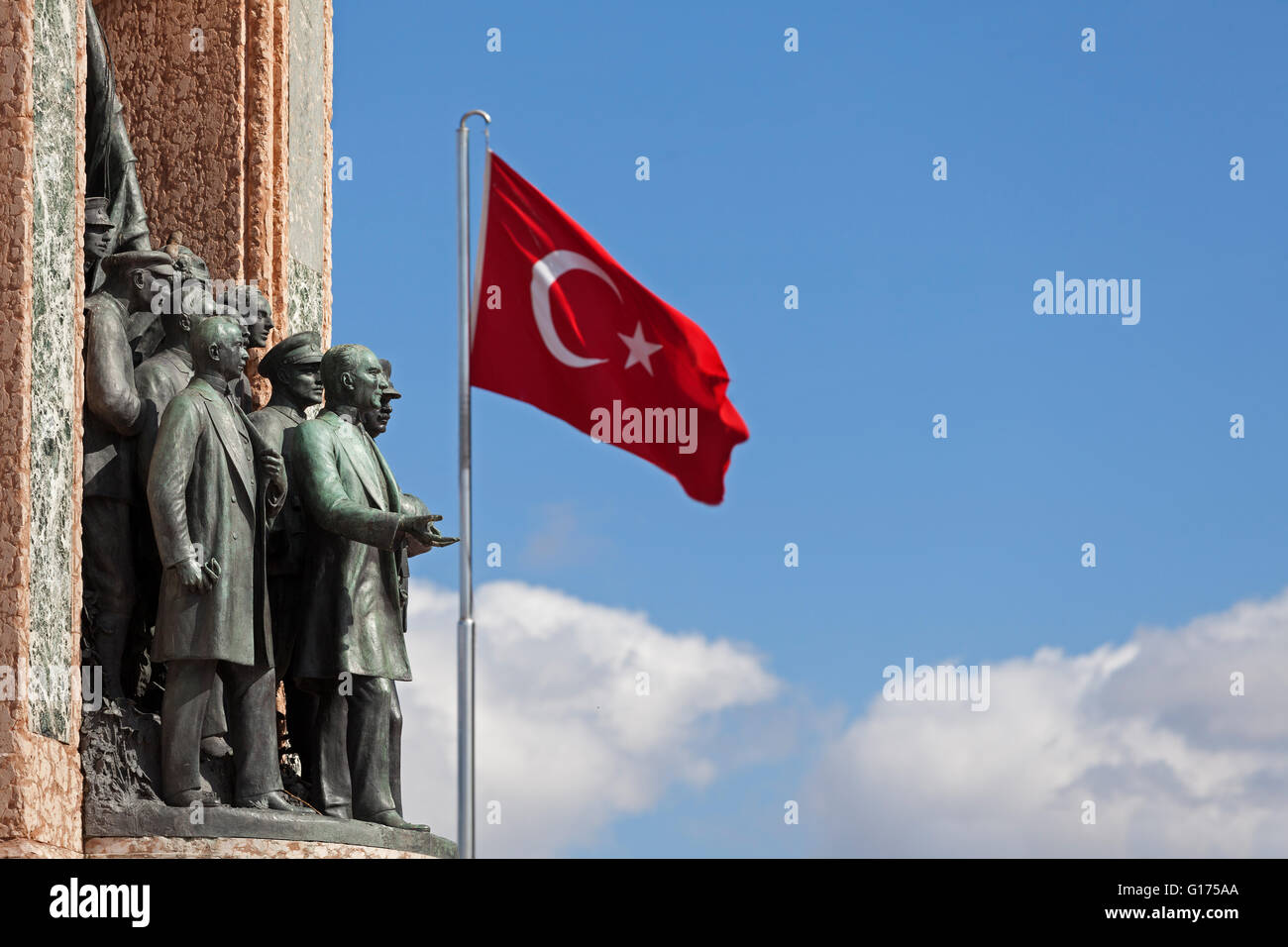 Drapeaux et d'Ataturk Banque D'Images