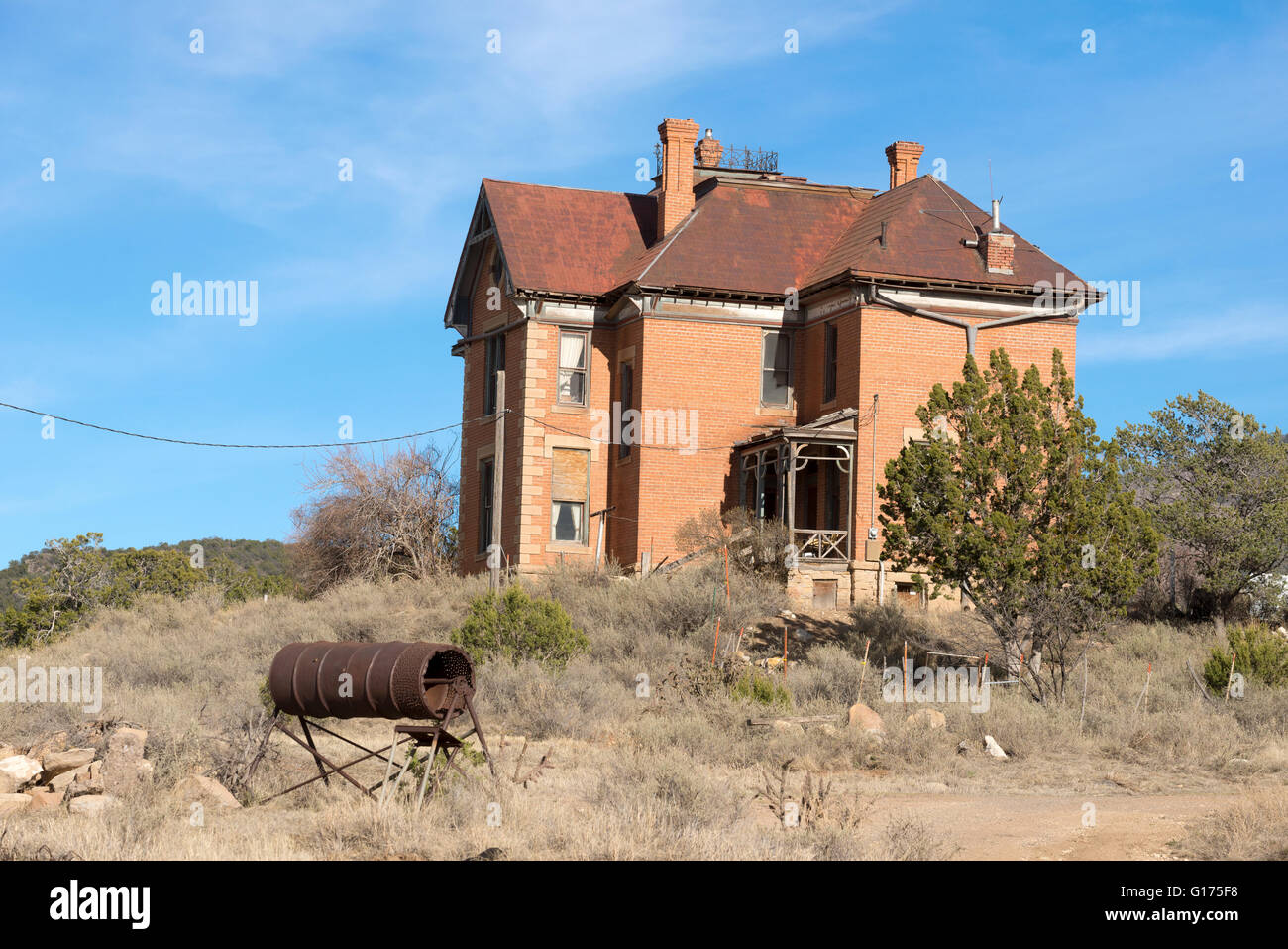 Maison Hoyl, aussi connu sous le nom de "la folie de Hoyle,' dans la ville minière historique de chênes blancs, Nouveau Mexique. Banque D'Images