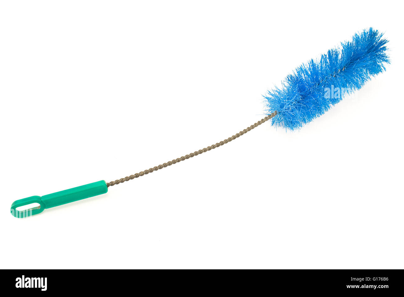 Plat Bleu brosse de lavage isolated on white Banque D'Images