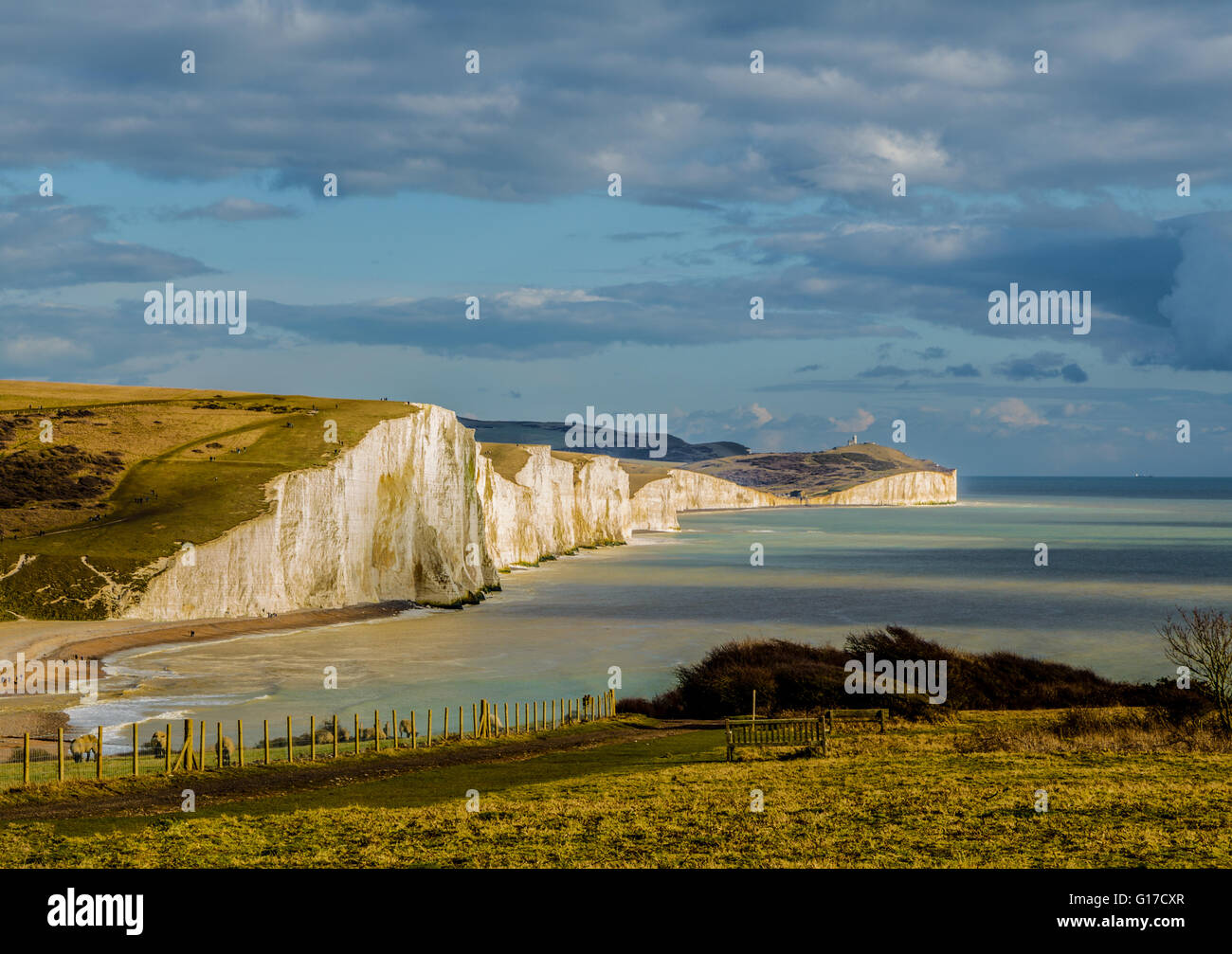 Sept Sœurs de falaises, East Sussex, Angleterre. Banque D'Images