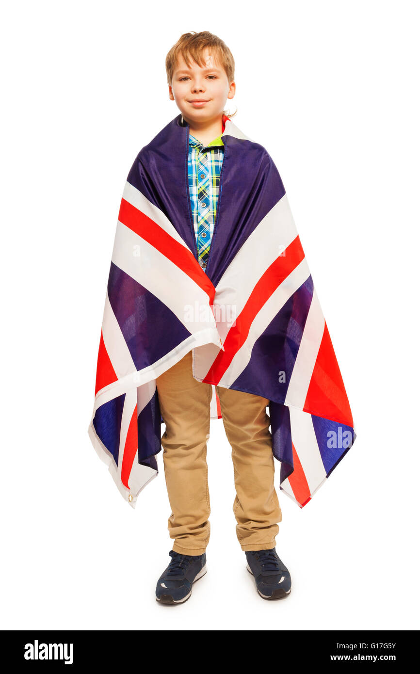 Des ados anglais posant enveloppé dans le drapeau britannique Banque D'Images