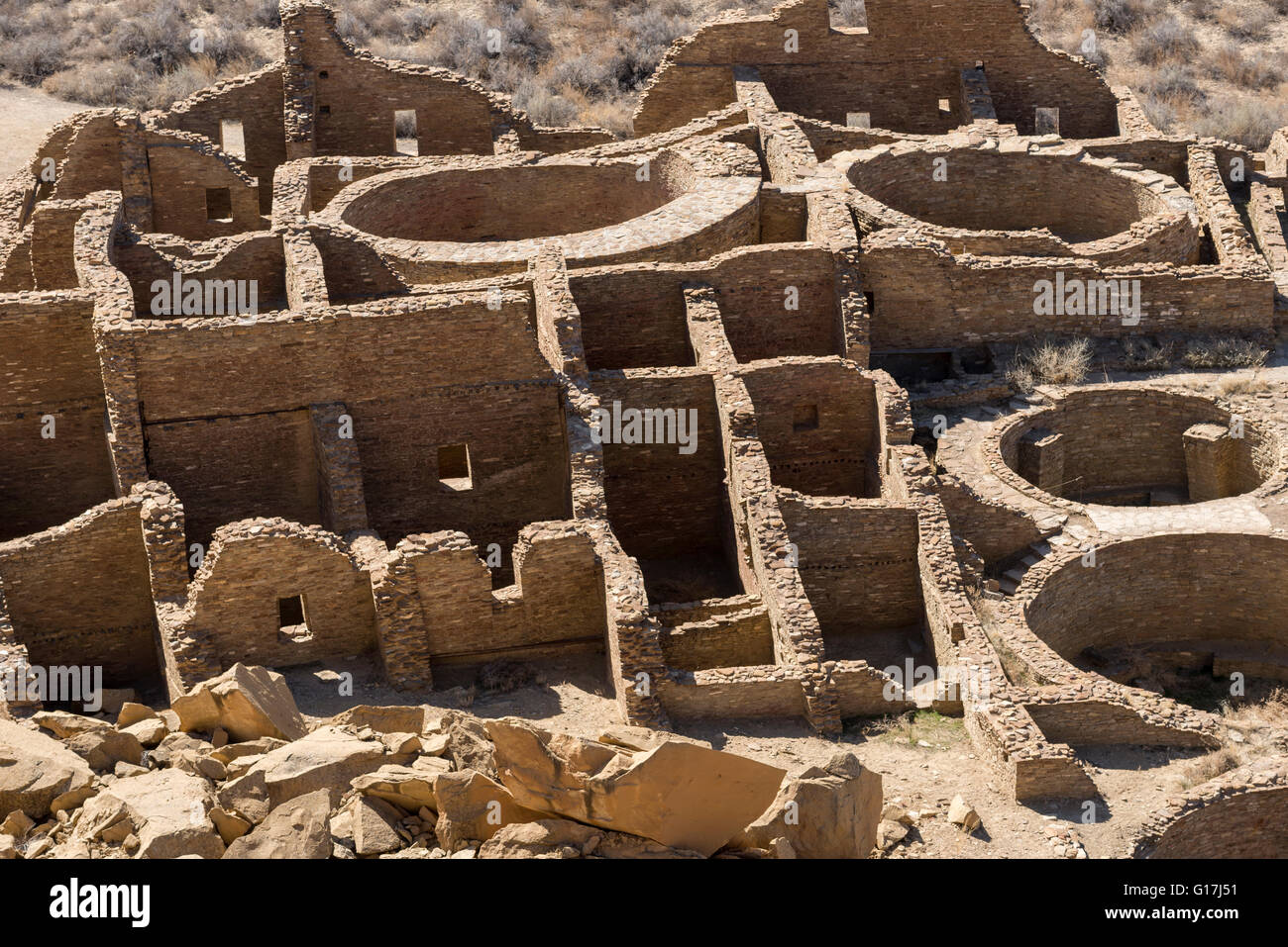 Pueblo Bonito, Chaco Culture National Historical Park, Nouveau Mexique. Banque D'Images