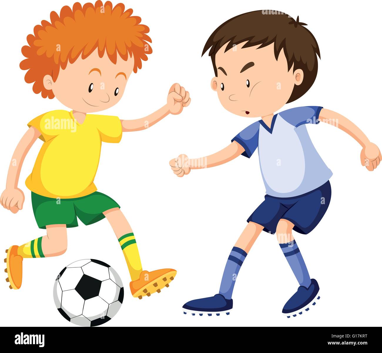 Garcons Qui Joue Au Soccer Dessin Banque Dimages Vectorielles Alamy