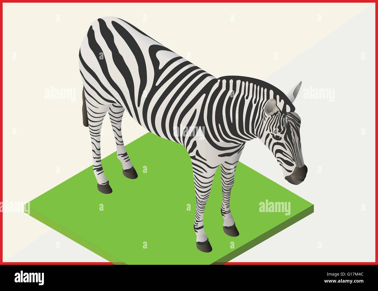 Zebra télévision 3D isométrique vectoriel Illustration de Vecteur
