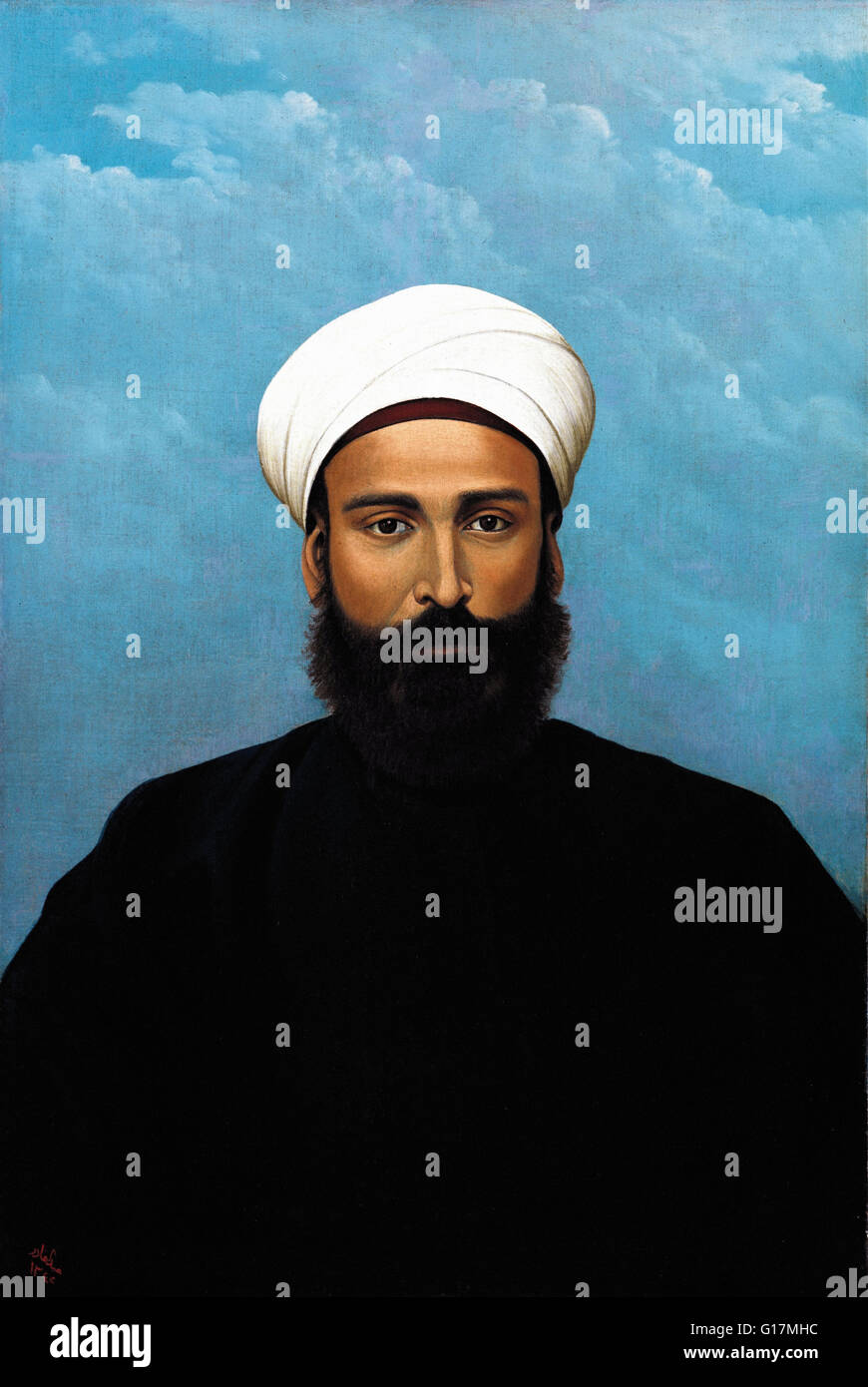 Abdul Qadir al-Rassam - Portrait de Mohamed Darouich al Mathaf Allousi -  Arab Museum of Modern Art Banque D'Images