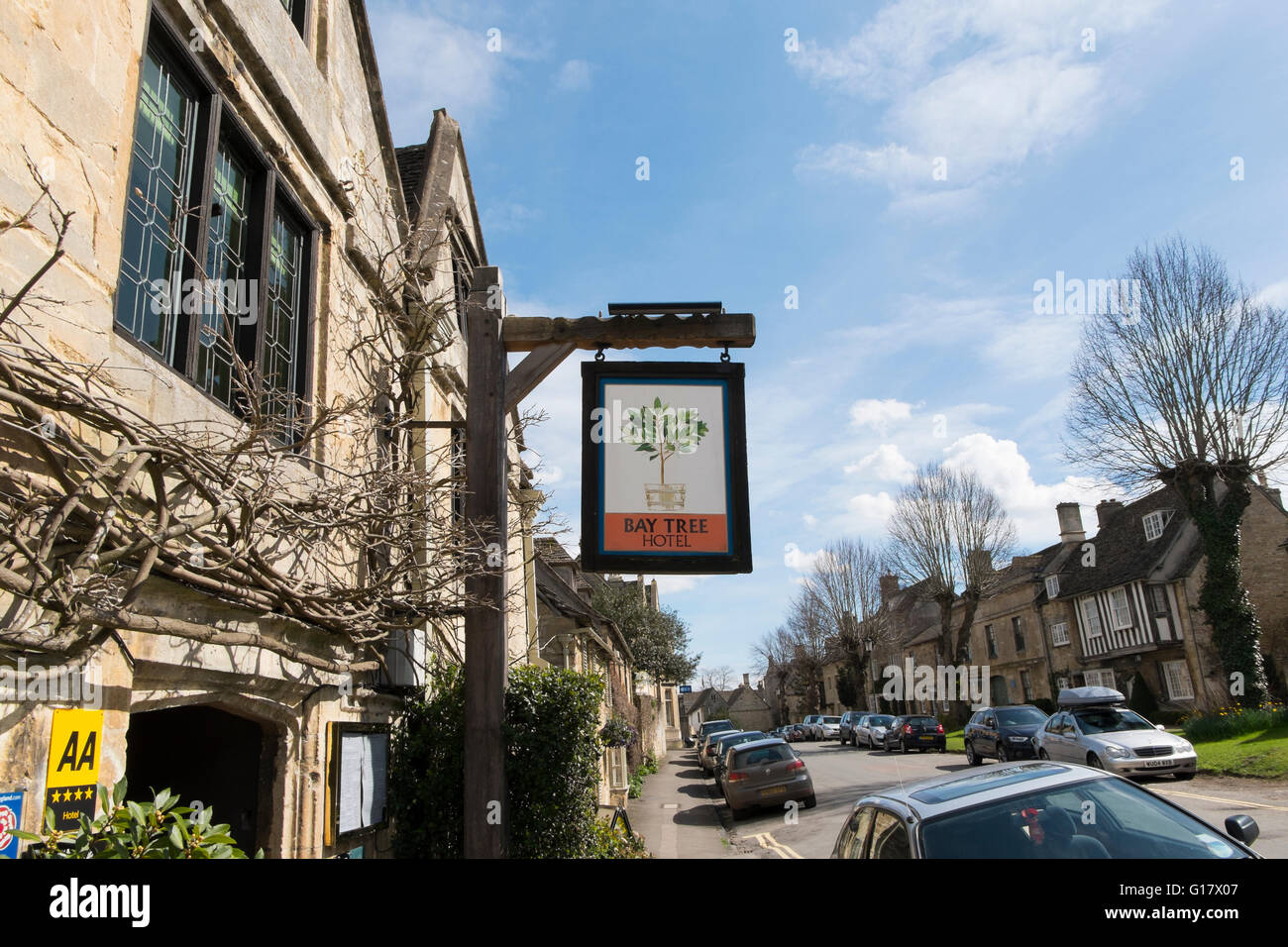 Le Bay Tree Hotel à Sheep Street, Burford, Oxfordshire, UK Banque D'Images
