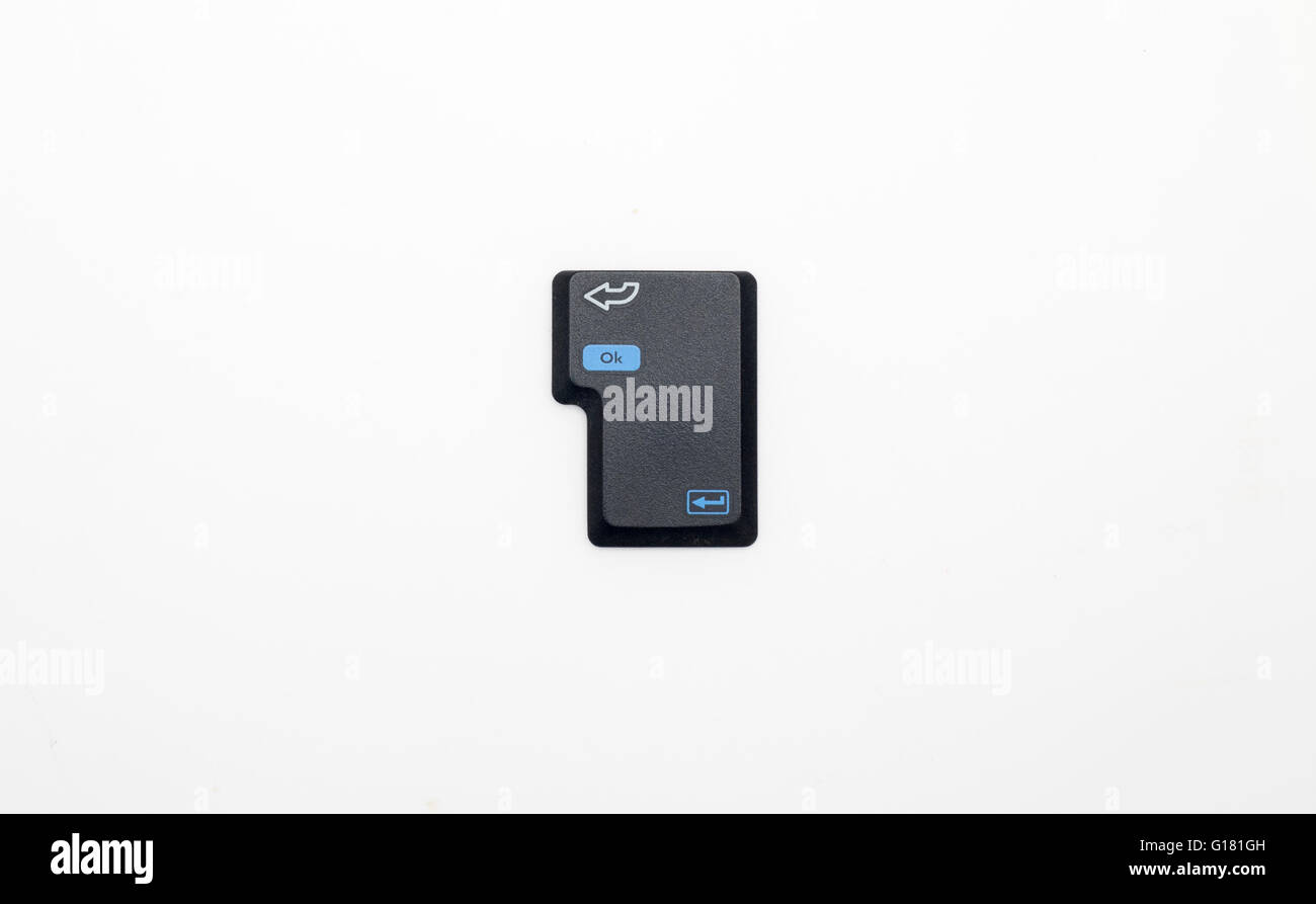 Un cas isolé sur blanc touche entrée Banque D'Images