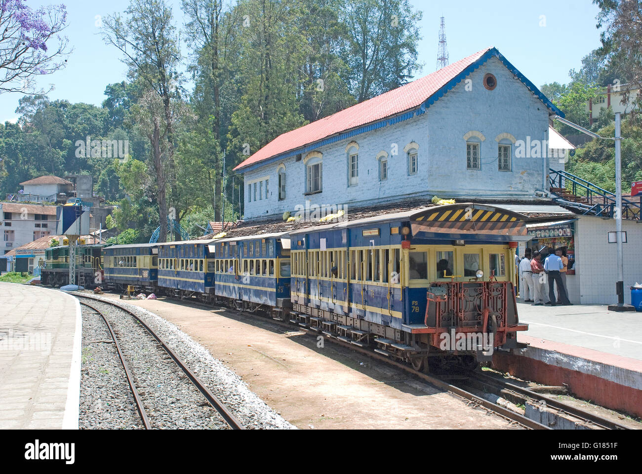Nilgiri Mountain Railway, un UNESCO World Heritage Railway, Nilgiris, Tamil Nadu Banque D'Images