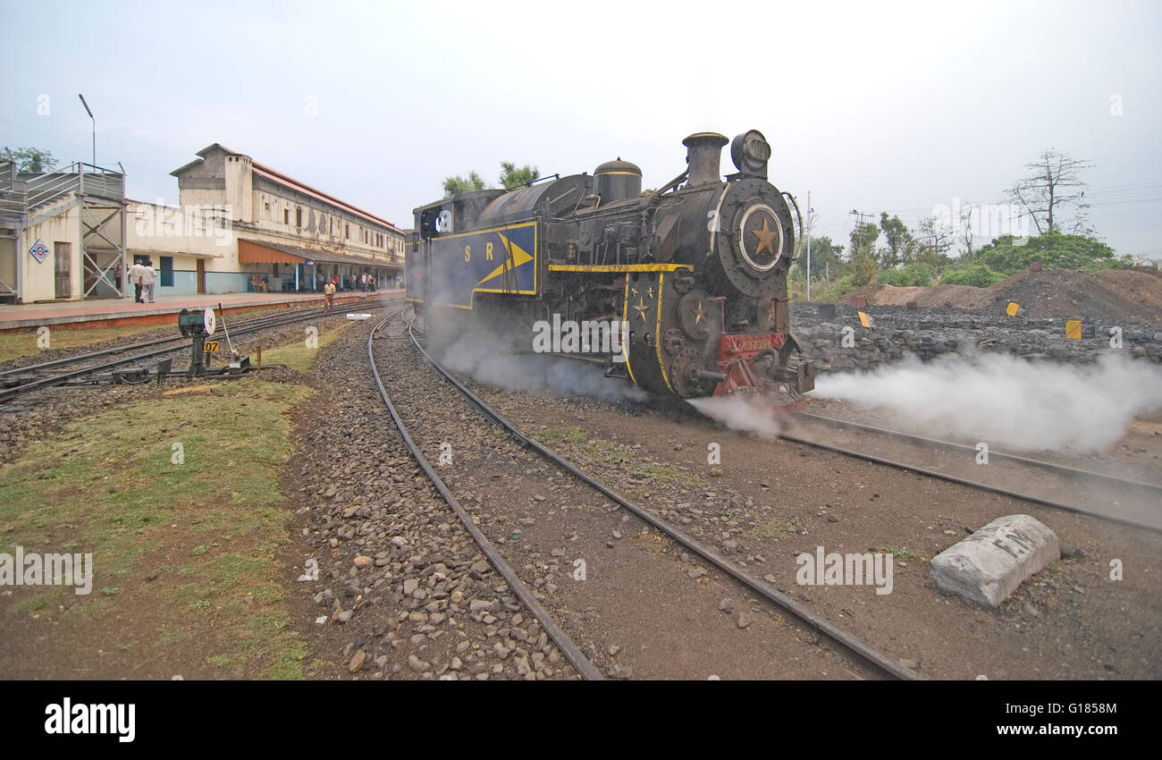 Nilgiri Mountain Railway, un UNESCO World Heritage Railway, Nilgiris, Tamil Nadu Banque D'Images