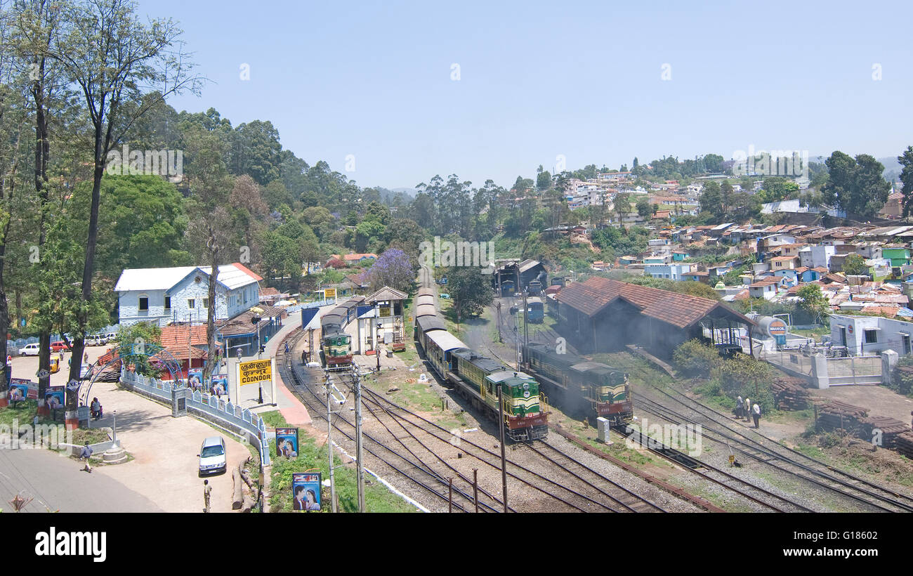 Nilgiri Mountain Railway, un UNESCO World Heritage Railway, Nilgiris, Tamil Nadu Banque D'Images
