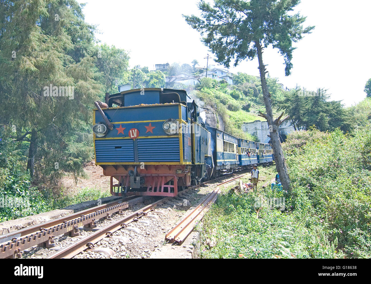 Nilgiri Mountain Railway, un UNESCO World Heritage Railway, Nilgiris, Tamil Nadu Banque D'Images