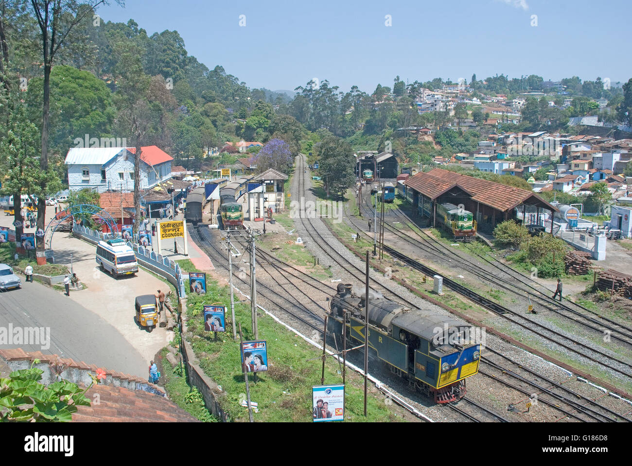 Nilgiri Mountain Railway, un UNESCO World Heritage Railway, Nilgiris, Tamil Nadu Banque D'Images