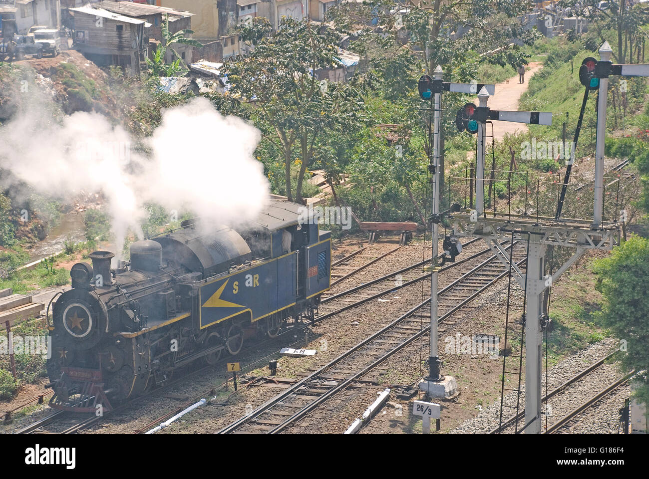 Nilgiri Mountain Railway, un UNESCO World Heritage Railway, Nilgiris, Tamil Nadu Banque D'Images