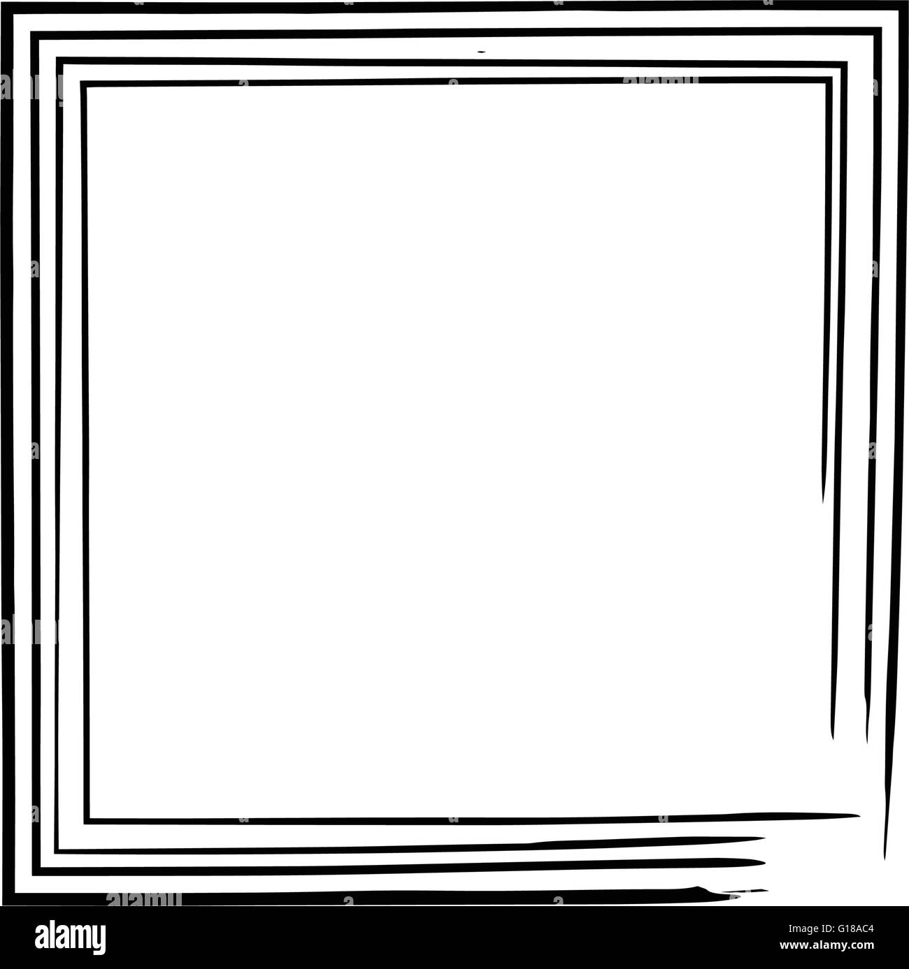 Vector grunge brush cadre carré d'encre aquarelle peinture Illustration de Vecteur