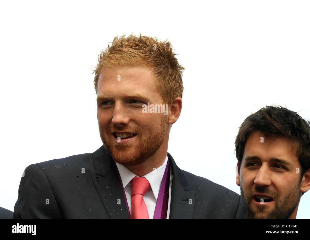 Aviron britannique médaillés des Jeux Olympiques de Londres de 2012 obtenir une réception chaleureuse à Henley-on-Thames, accueil du club Leander Banque D'Images