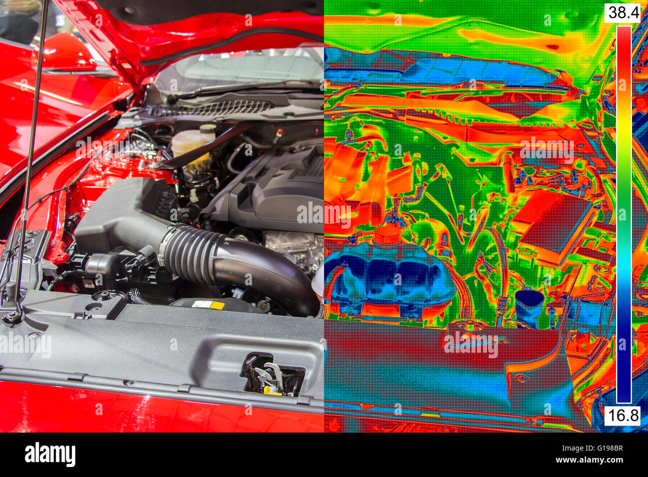 Et thermique Image réelle du moteur du véhicule Banque D'Images