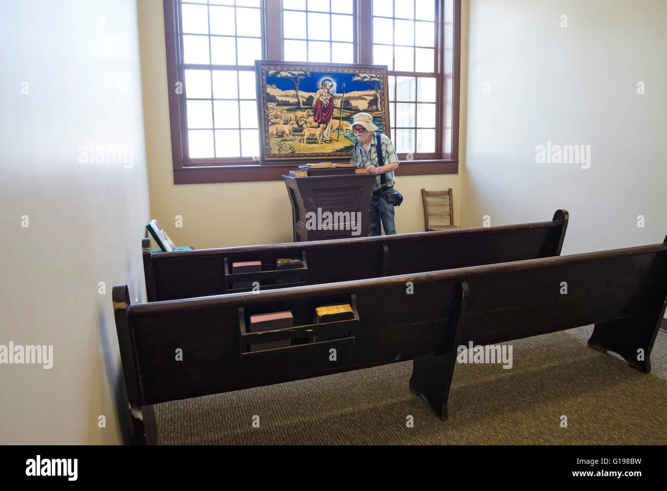 Vieux temps dans l'église, au Musée Historique de ressorts haute printemps élevé, en Floride. Banque D'Images