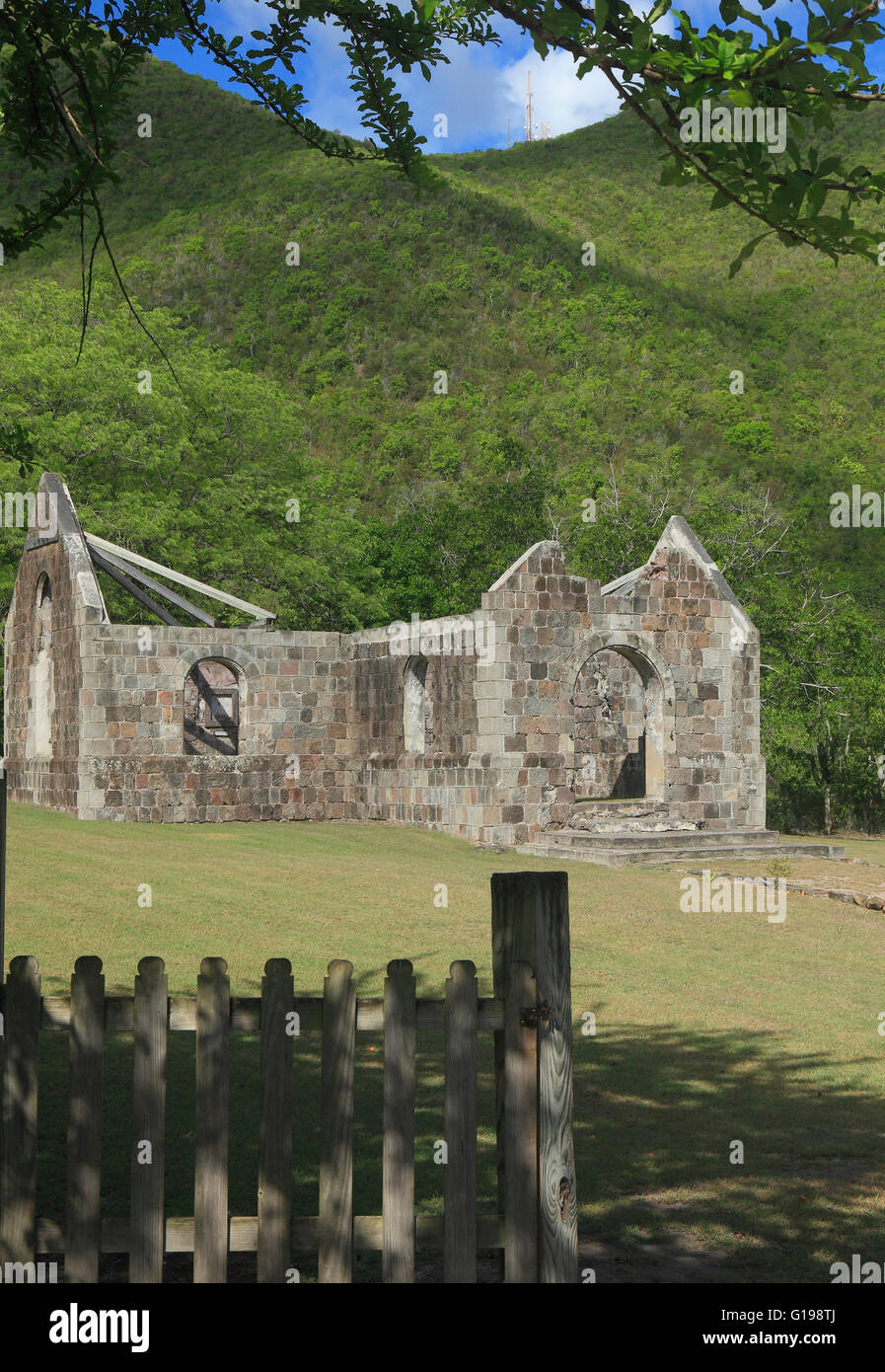 Thomas Cottle Propriétaire construit cette église en 1824 dans l'île de Nevis dans les Caraïbes . Il a été un des premiers endroits où la la Banque D'Images