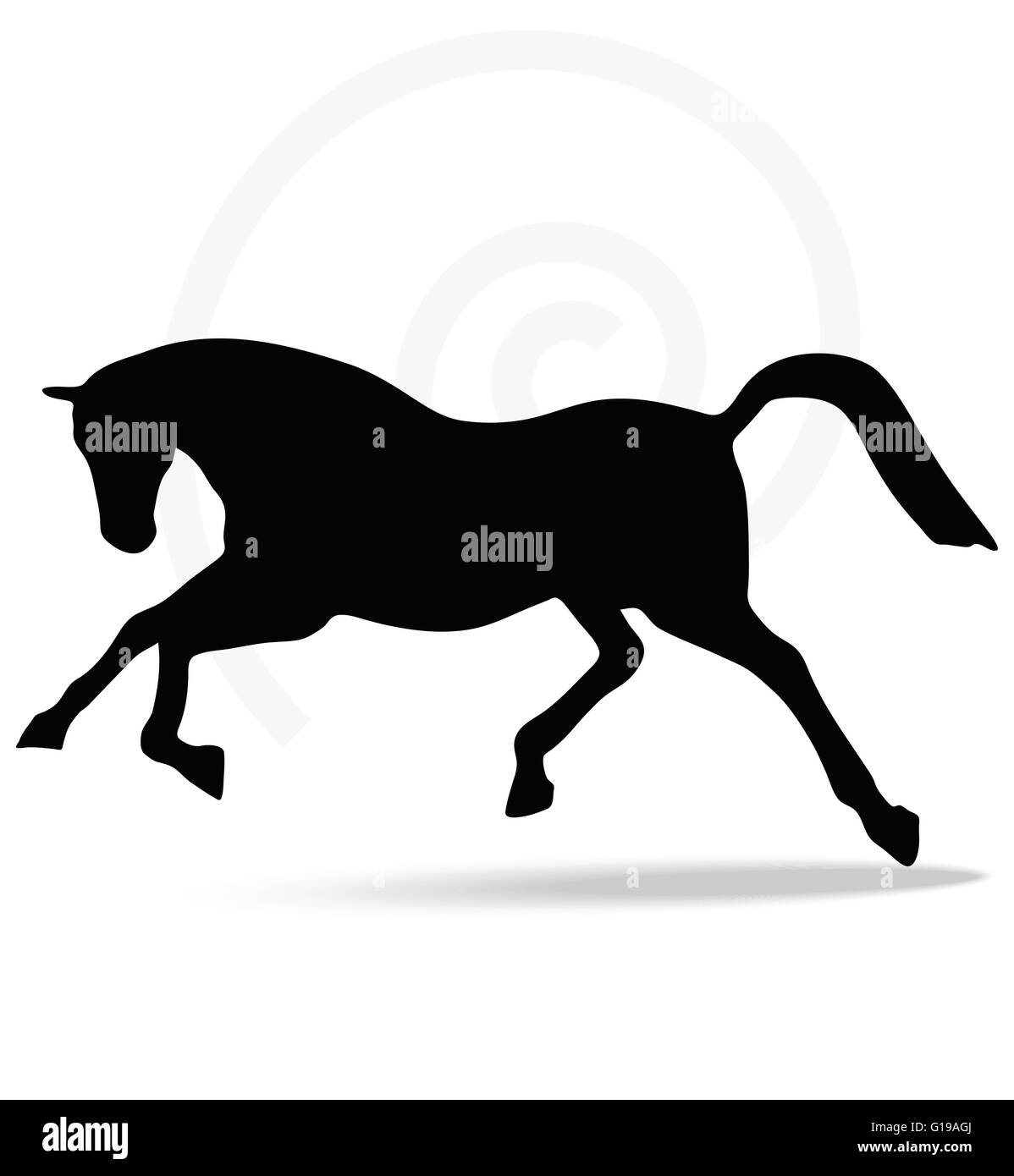 Image vectorielle - horse silhouette en exécutant posent isolé sur fond blanc Illustration de Vecteur