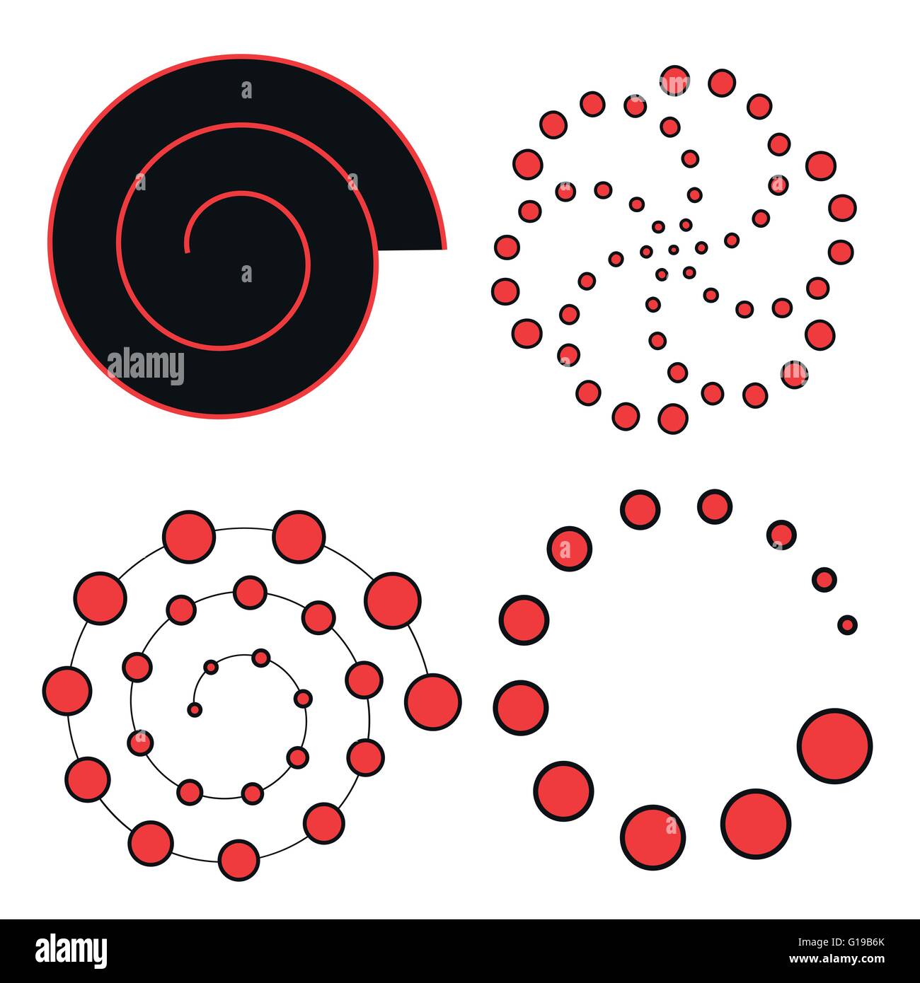 Abstract vector set point, spirale Illustration de Vecteur