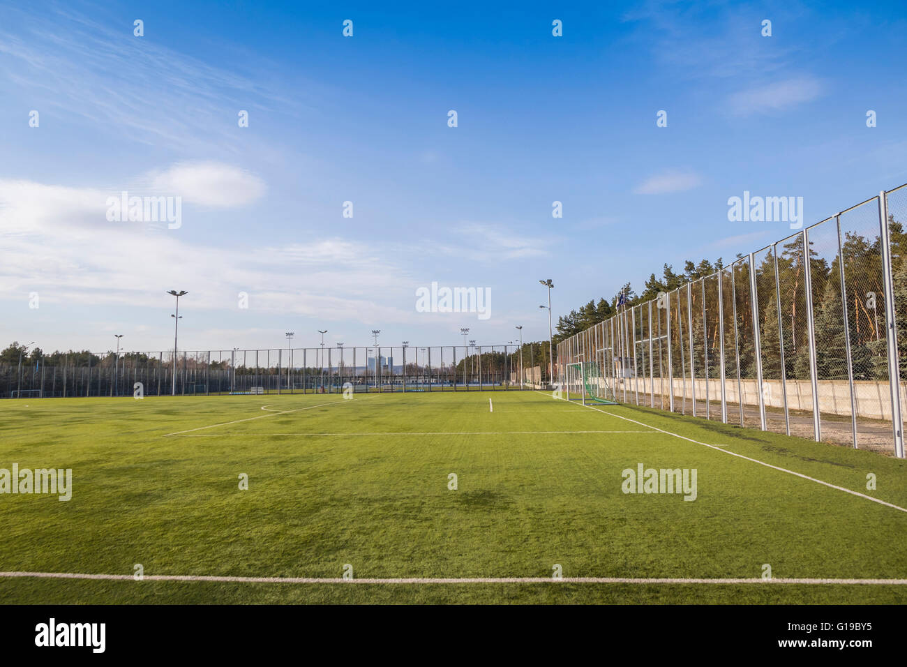 Terrain de football en plein air dans le camp d'entraînement Banque D'Images