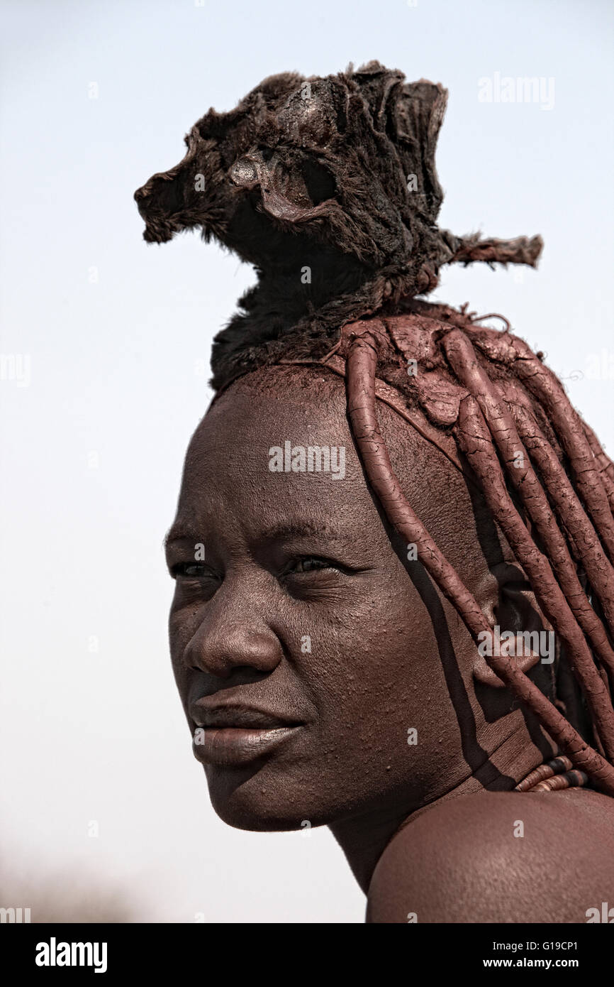 Femme Himba, Skeleton Coast National Park, Namibie, Afrique Banque D'Images