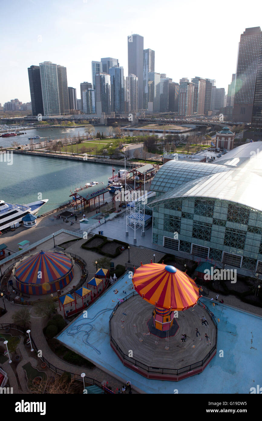 Le Navy Pier à Chicago, Illinois. Banque D'Images