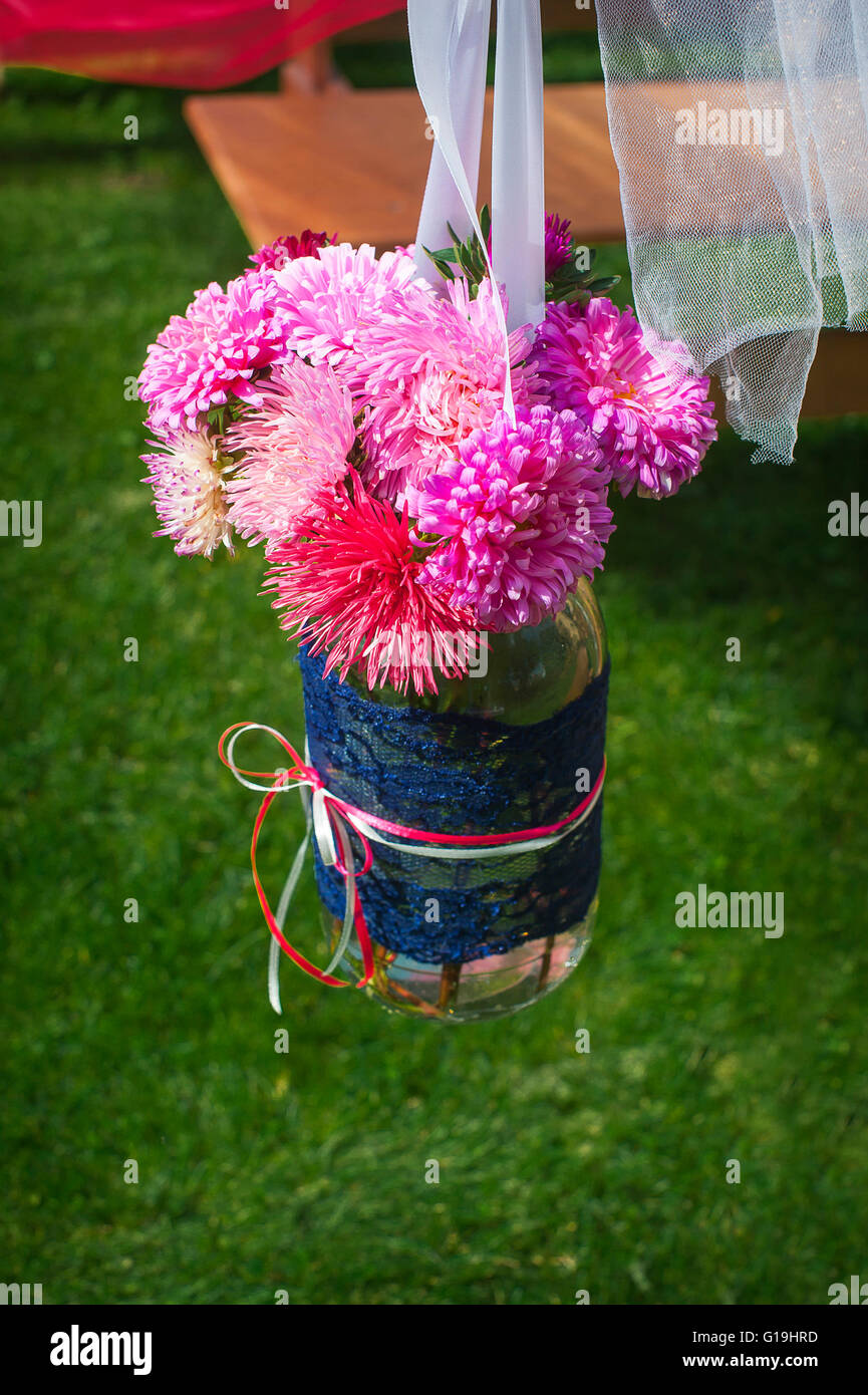 Fleuriste mariage décoration, de pivoines dans la banque Banque D'Images
